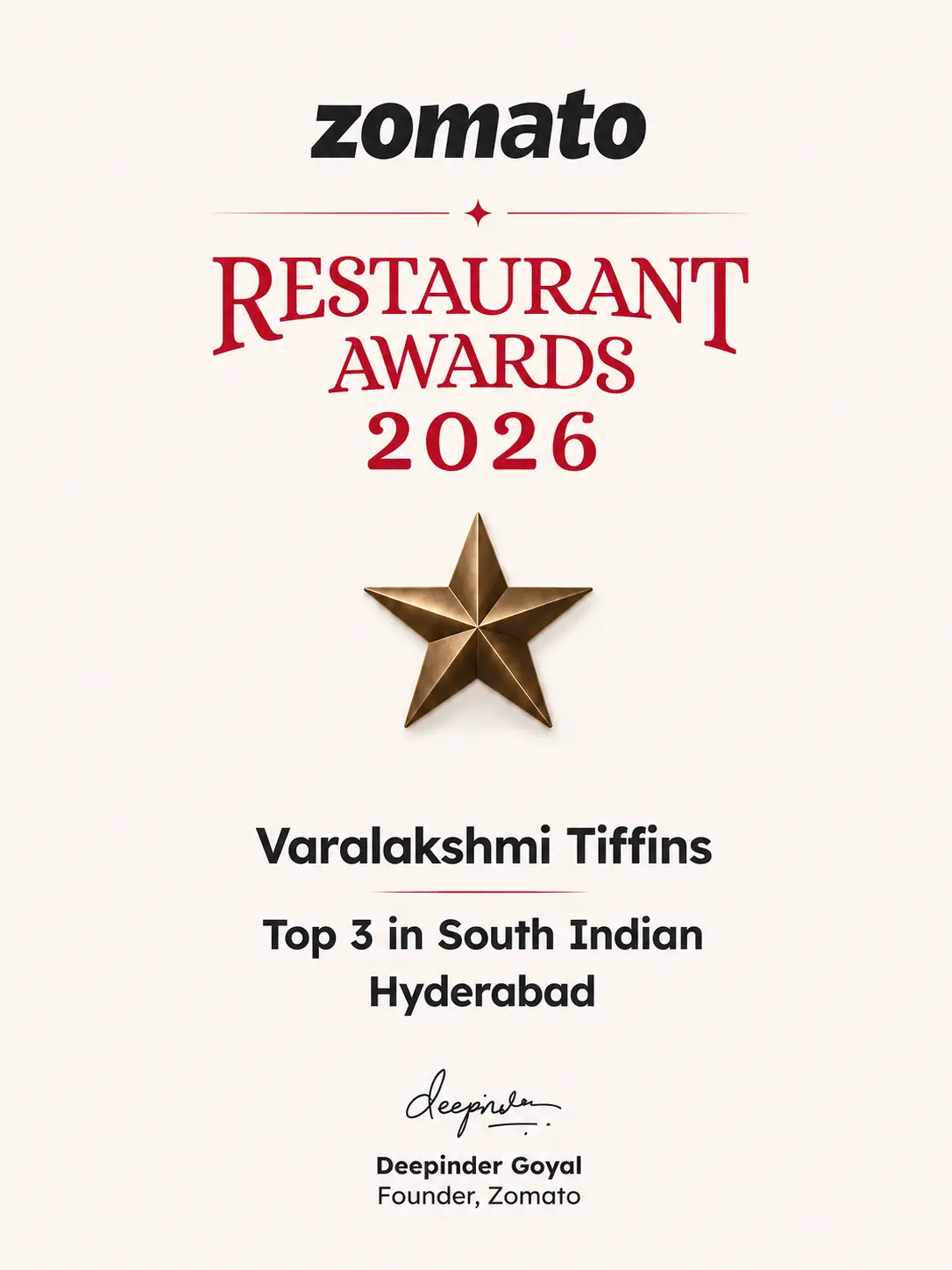 Zomato Award